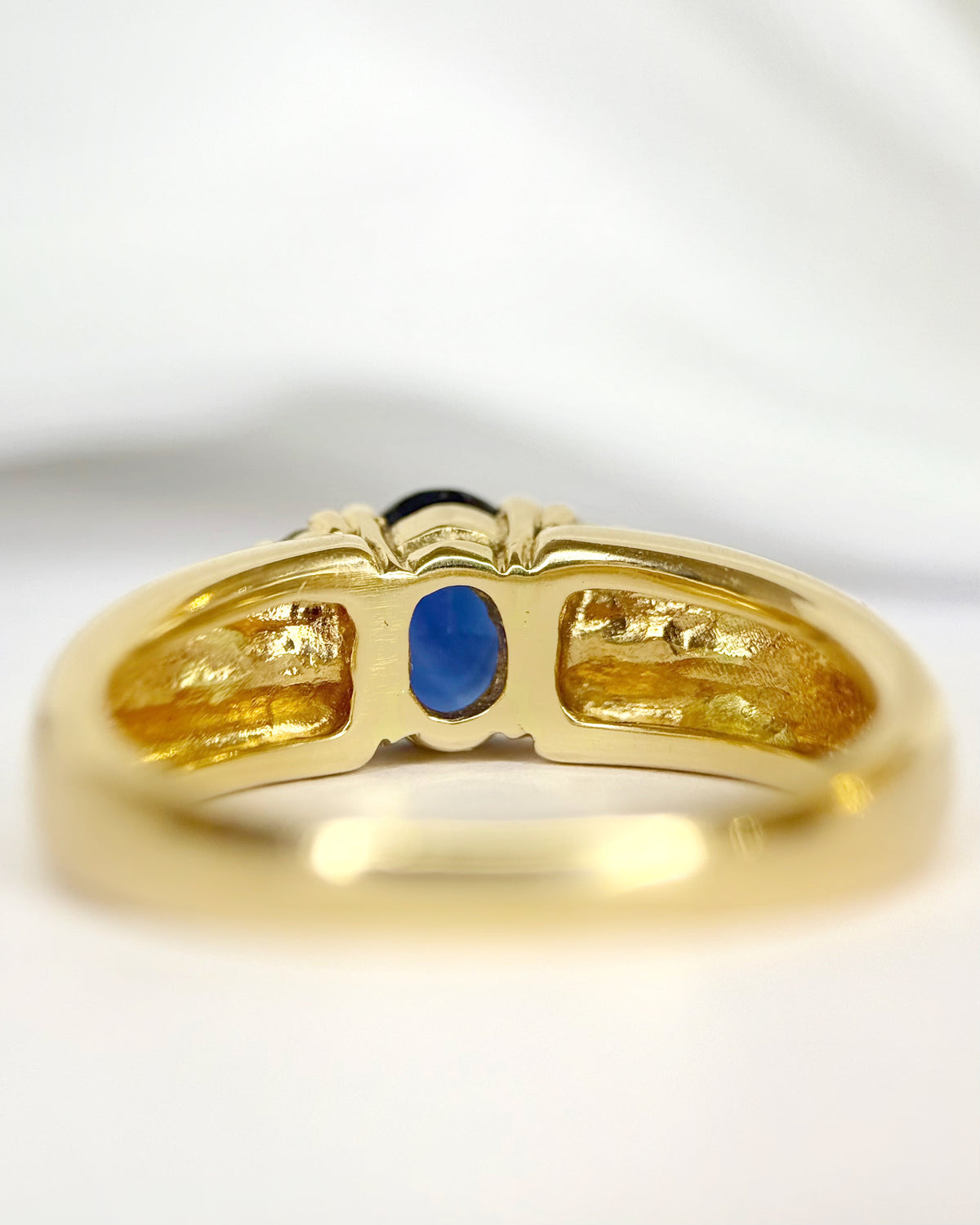 Bague Trilogie Jonc Saphir 1 carat &amp; Diamants 0.48 carat "Ornella"