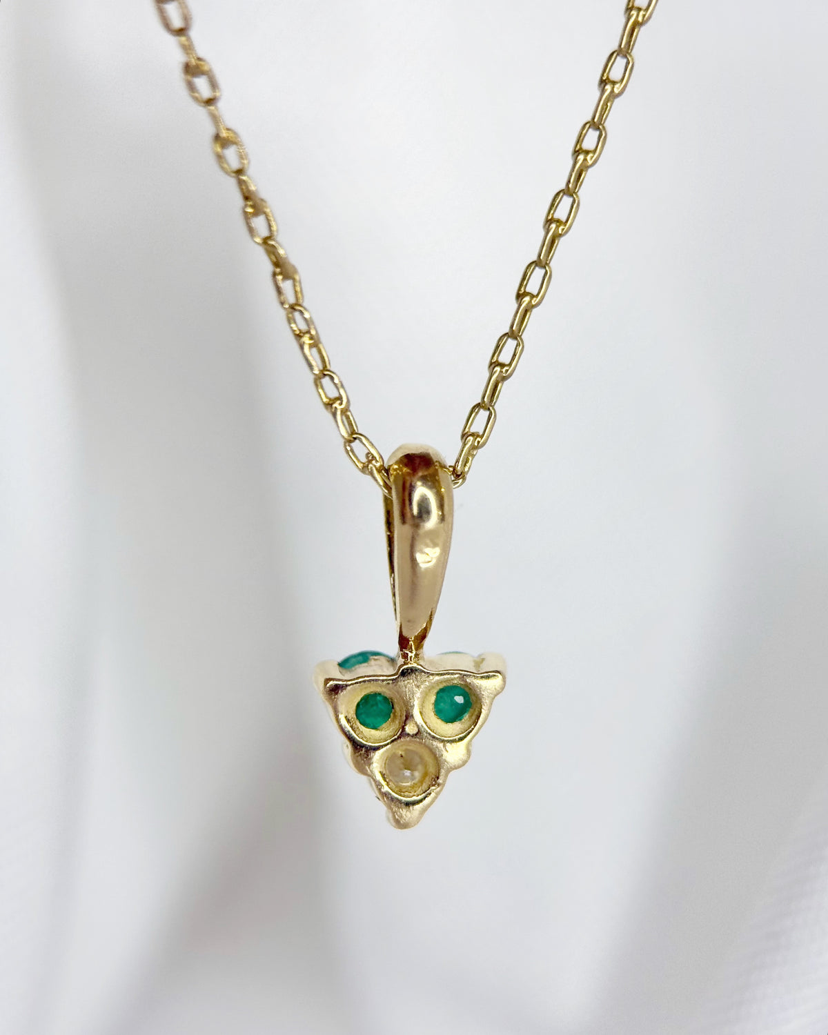 Pendentif Émeraudes &amp; Diamant "Lorraine"