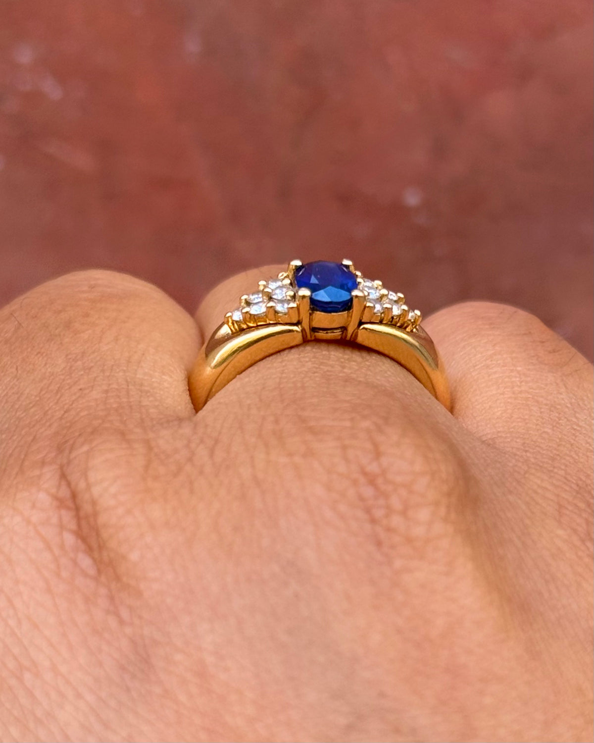 Bague Trilogie Jonc Saphir 1 carat &amp; Diamants 0.48 carat "Ornella"