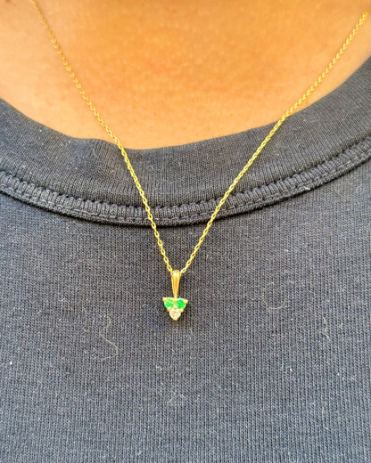 Pendentif Émeraudes &amp; Diamant "Lorraine"