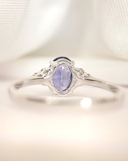 Bague Trilogie Saphir 0.85 carat &amp; Diamants "Gwendoline"