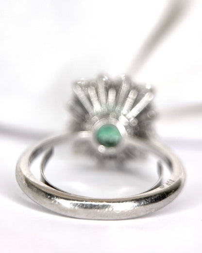 Bague Marguerite Émeraude 1.35 carat &amp; Diamants 0.72 carat 5.01g "Emile"