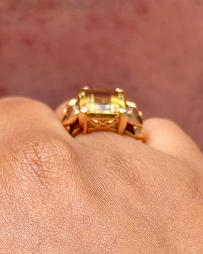 Bague Cocktail Citrine 5.04 carats &amp; Or 18 carats 7.09g "Annette"