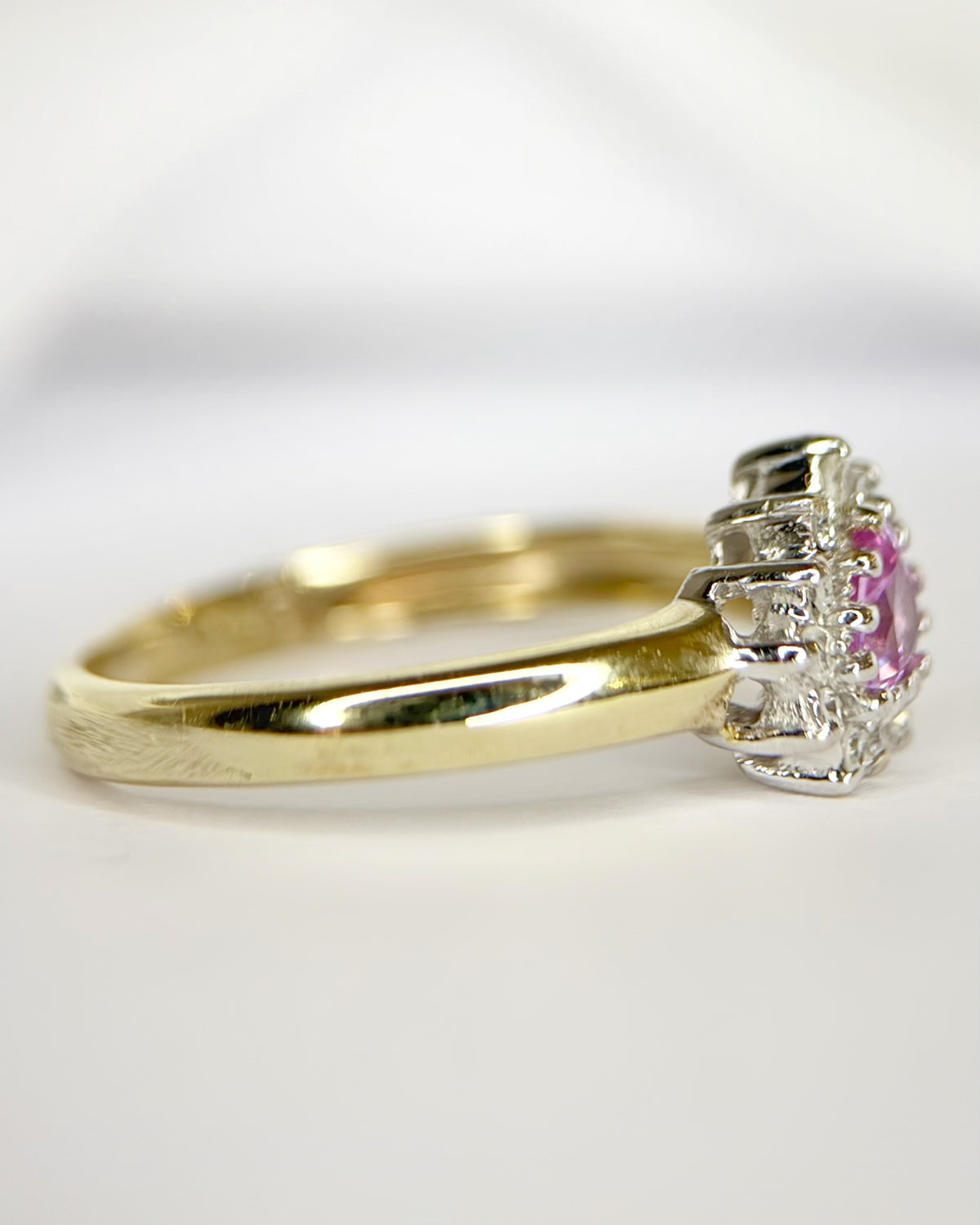 Bague Marguerite Cœur Saphir Rose &amp; Diamants "Chloé"