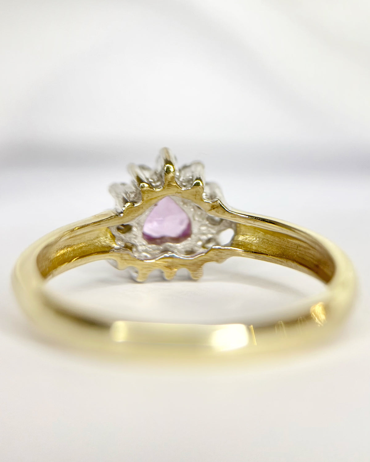 Bague Marguerite Cœur Saphir Rose &amp; Diamants "Chloé"