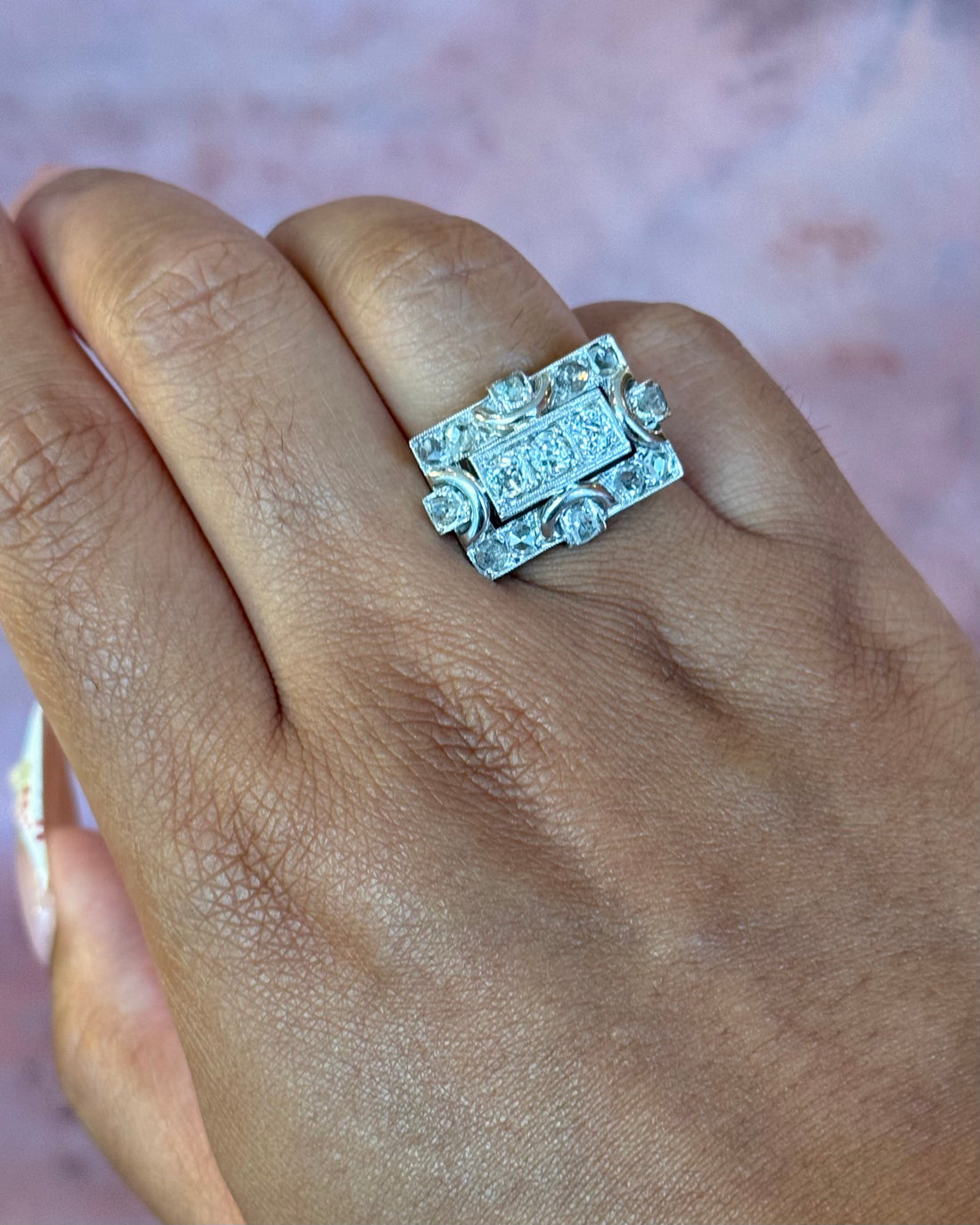 Bague Tank Diamants 0.96 carat &amp; or 8.64g "Elodie"