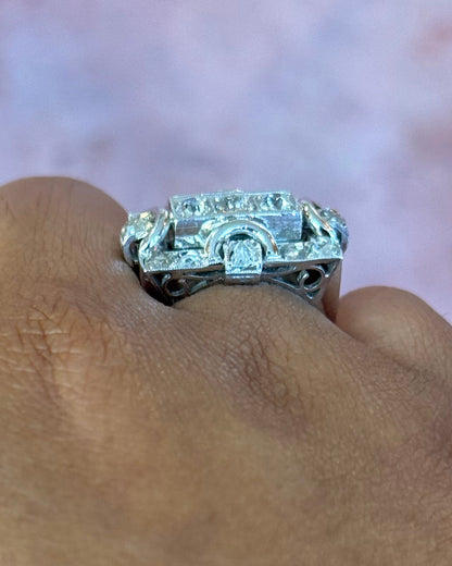 Bague Tank Diamants 0.96 carat &amp; or 8.64g "Elodie"