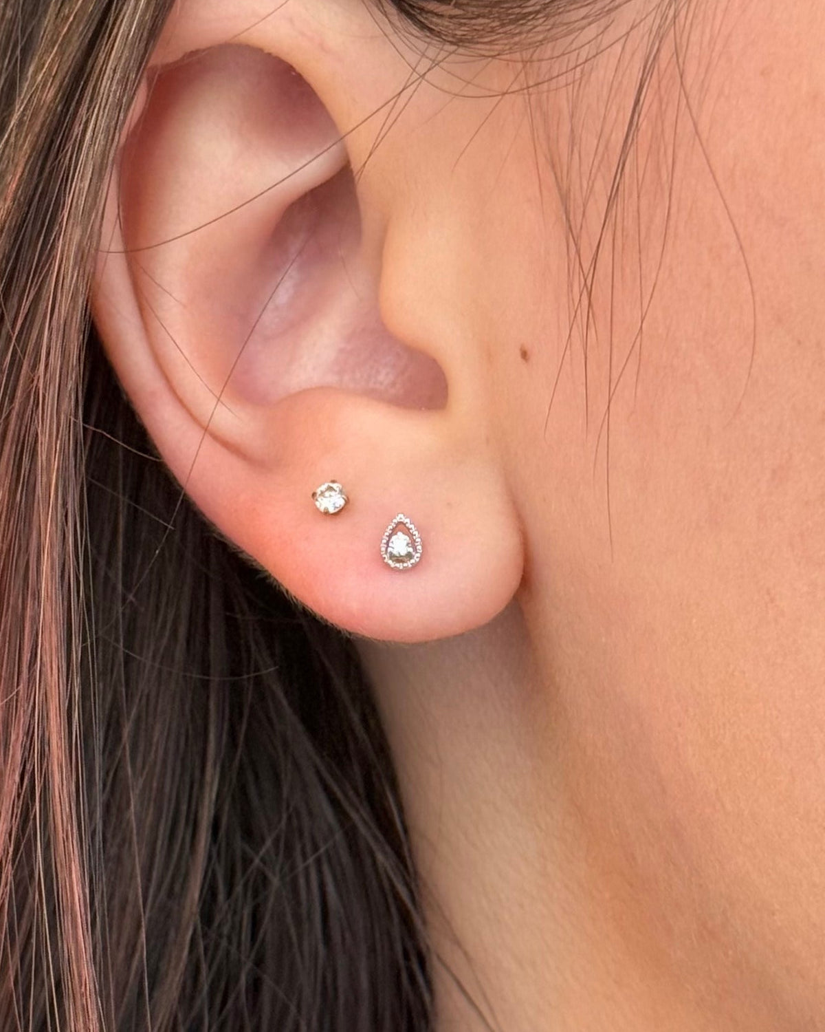 Pendientes de diamantes tipo botón «Ellie»