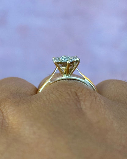 Bague Solitaire Diamants 0.40 carat &amp; Or 18 carats 4.13g "Jeanette"