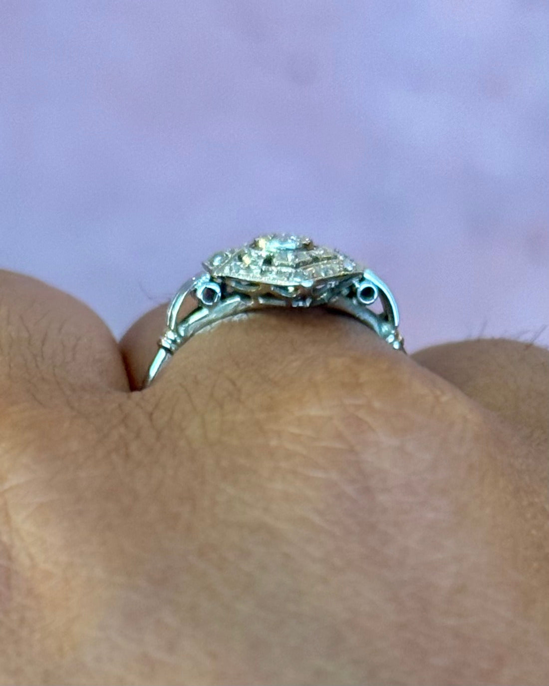 Anillo Art Déco con diamantes "Brunelle"