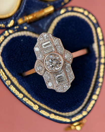 Anillo Art Déco con diamantes de 0.92 quilates «Sienna»