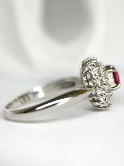 Anillo Marguerite Rubí de Mozambique 0,43 quilates y Diamantes 0,43 quilates "Monica"