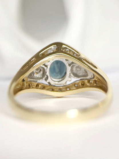 Bague Bandeau Saphir 0.70 carat &amp; Diamants 0.28 carat "Eliane"