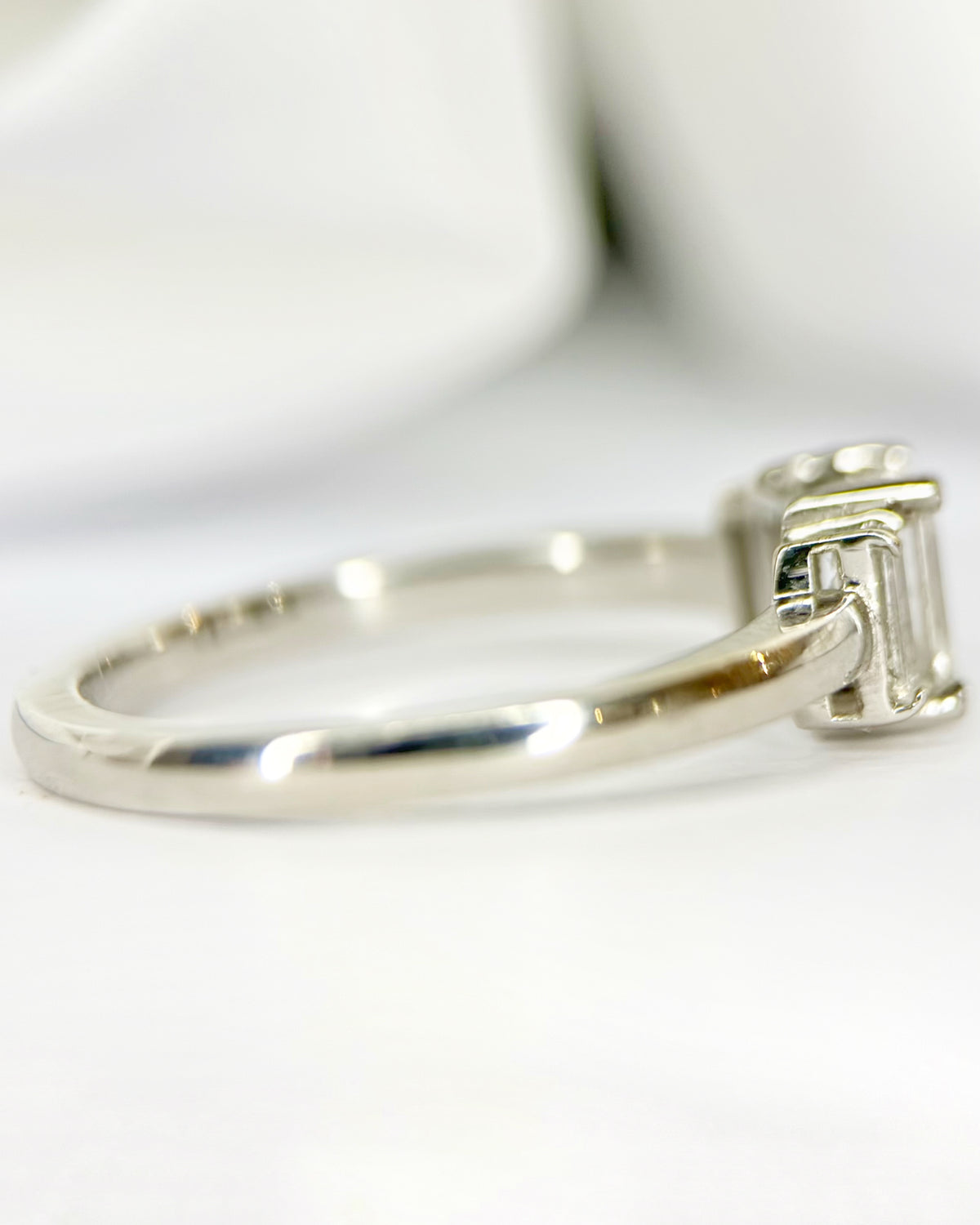 Emerald-Cut Diamond Trilogy Ring 1.08 carats "Anouck"