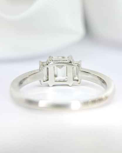 Emerald-Cut Diamond Trilogy Ring 1.08 carats "Anouck"