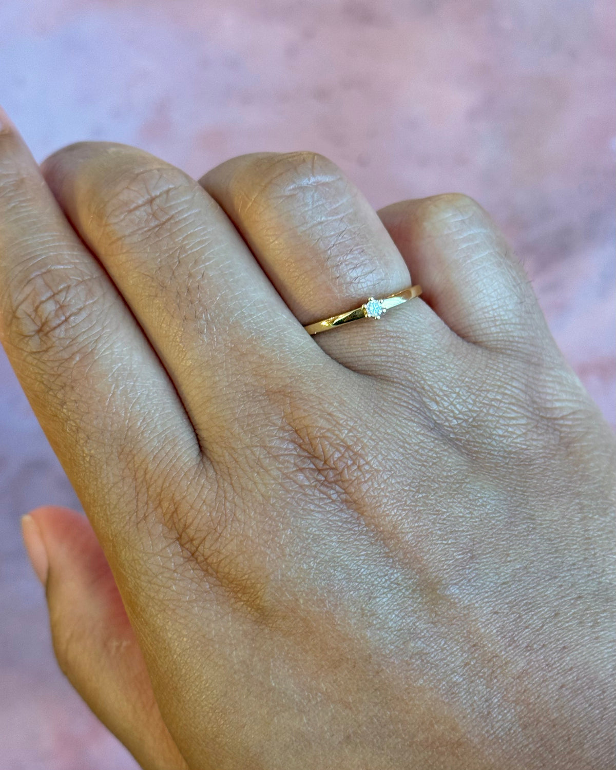 Anillo solitario de diamantes "Solange"