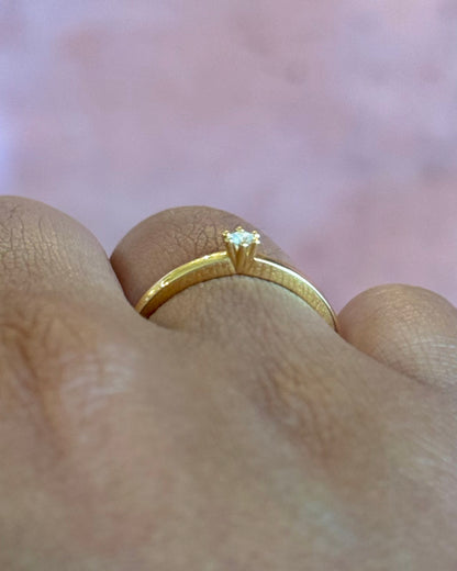 Anillo solitario de diamantes "Solange"