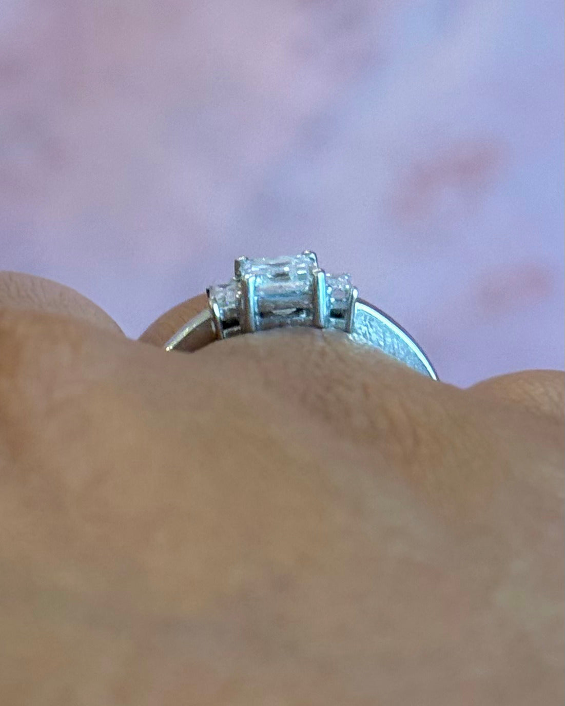 Emerald-Cut Diamond Trilogy Ring 1.08 carats "Anouck"