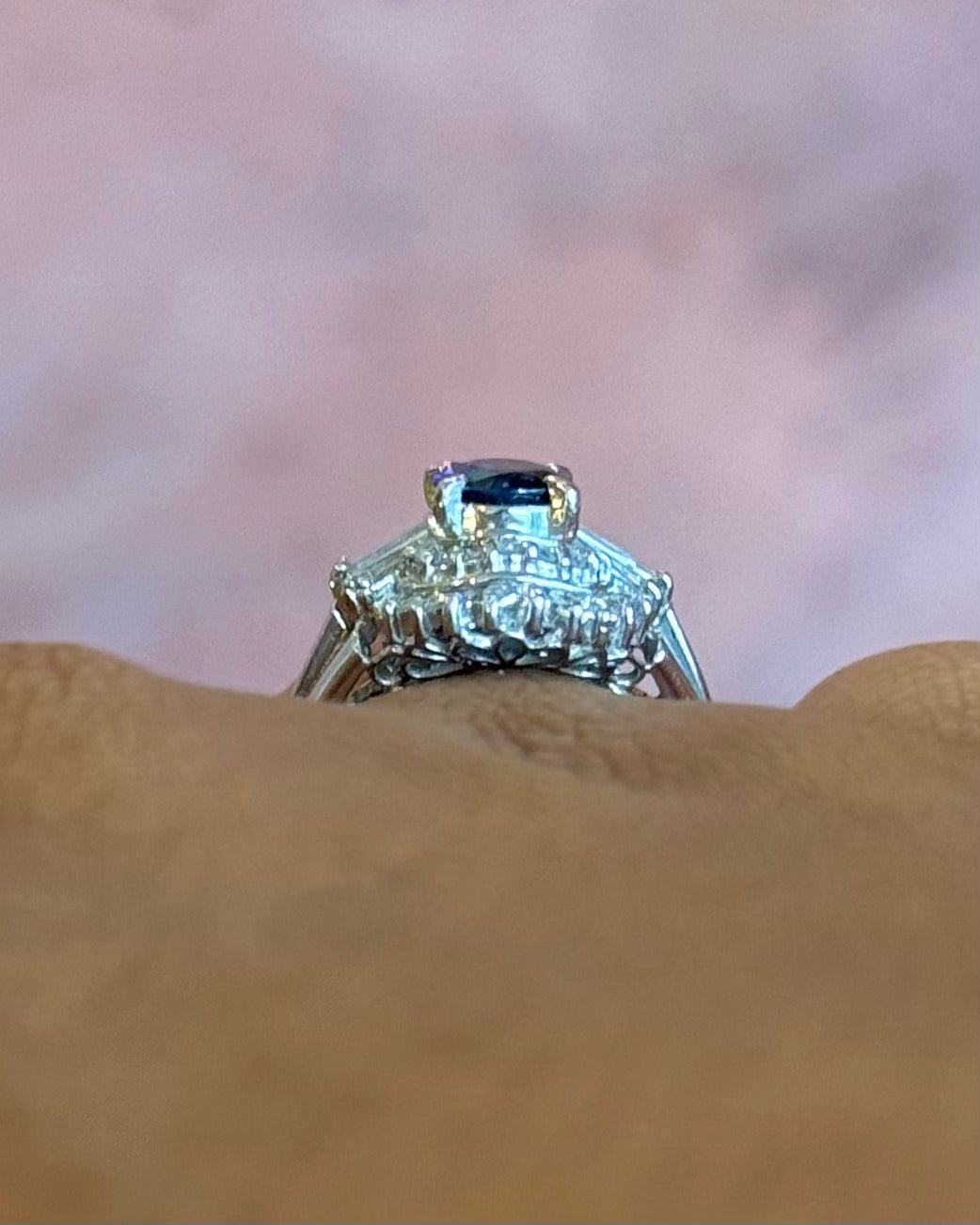 Bague Marguerite Saphir 0.60 carat &amp; Diamants 0.30 carat 4.04g "Lana"