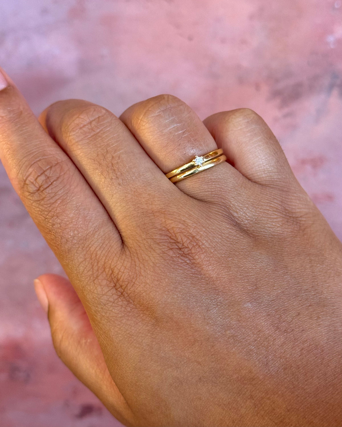 Anillo solitario de diamantes "Solange"