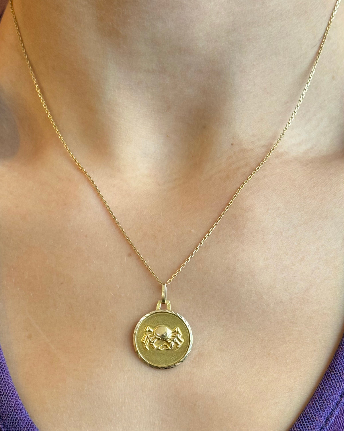 Pendentif Zodiaque Cancer Or Jaune 18 carats "Yuna"