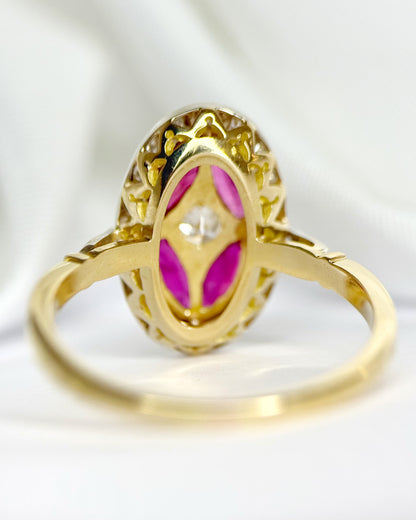 Art Deco-Style Ring Ruby 0.52 carat &amp; Diamonds 0.37 carat "Céline"