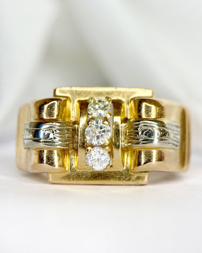 “Angelina” Tank ring with 0.28 carat diamonds, 4.29g