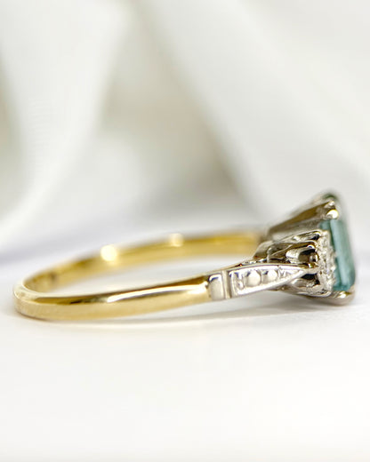 Anillo trilogía de turmalina de 1.02 quilates y diamantes «Laure»