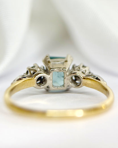 Anillo trilogía de turmalina de 1.02 quilates y diamantes «Laure»