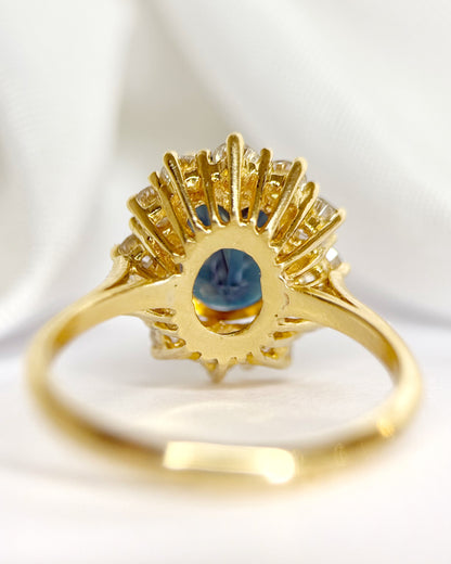 Bague Marguerite Saphir 2.66 carats &amp; Diamants 0.60 carat 4.26g "Leonnie"
