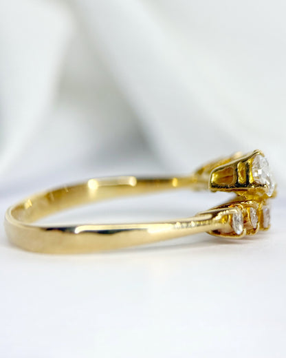 Anillo Toi &amp; Moi de diamantes de 0.90 quilates "Alice"