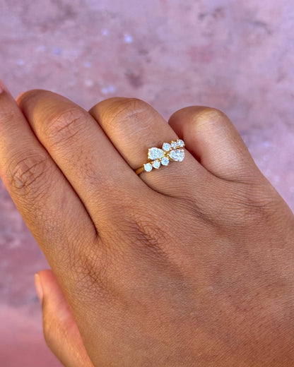 Anillo Toi &amp; Moi de diamantes de 0.90 quilates "Alice"