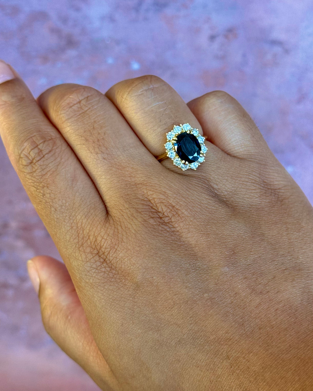 Bague Marguerite Saphir 2.66 carats &amp; Diamants 0.60 carat 4.26g "Leonnie"