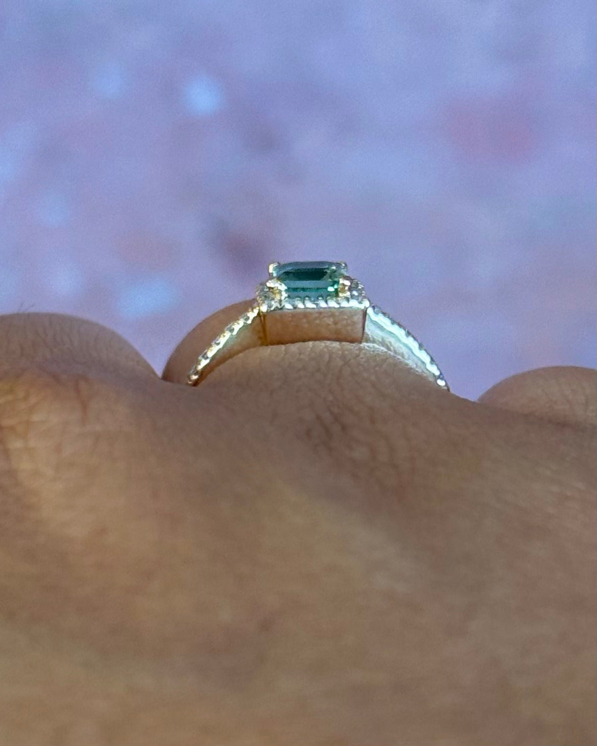 0.70-carat Tourmaline Solitaire Ring &amp; 0.24-carat Diamonds "Velina"