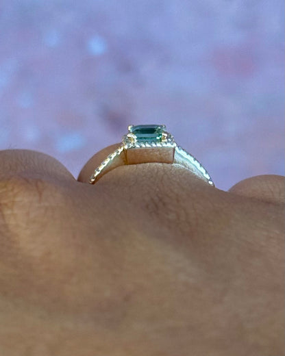 0.70-carat Tourmaline Solitaire Ring &amp; 0.24-carat Diamonds "Velina"