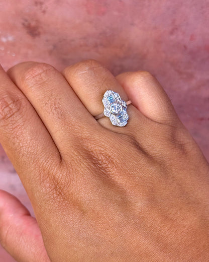 Anillo Art Déco con diamantes de 0.92 quilates «Sienna»