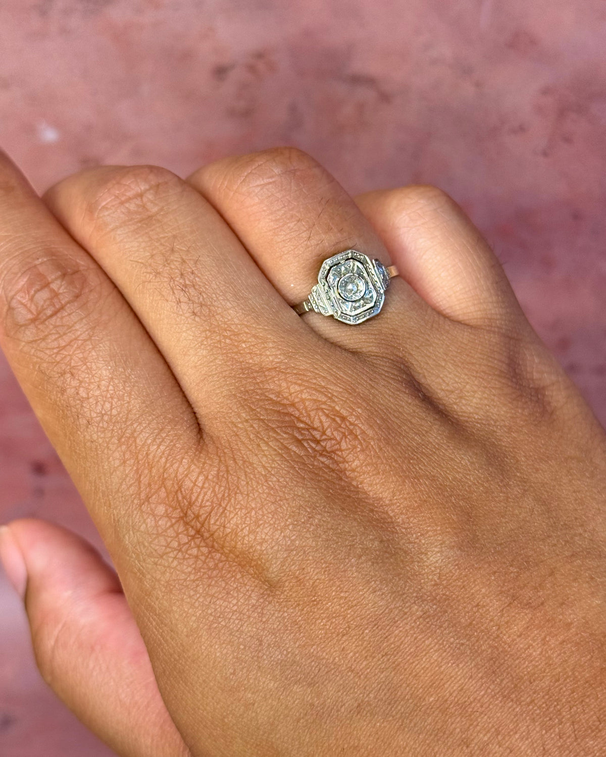 Anillo Art Déco con diamante "Solange"