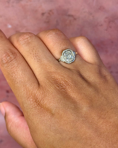Anillo Art Déco con diamante "Solange"