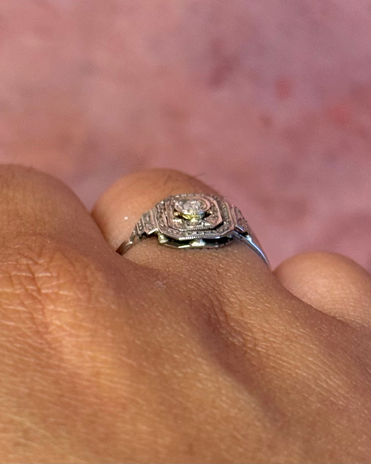 Anillo Art Déco con diamante "Solange"