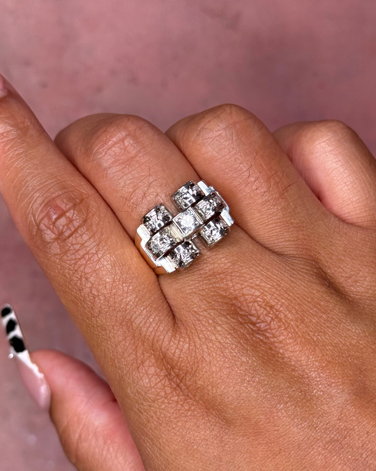 Bague Tank Diamants 0.32 carat &amp; Or 6.7g "Inaya"