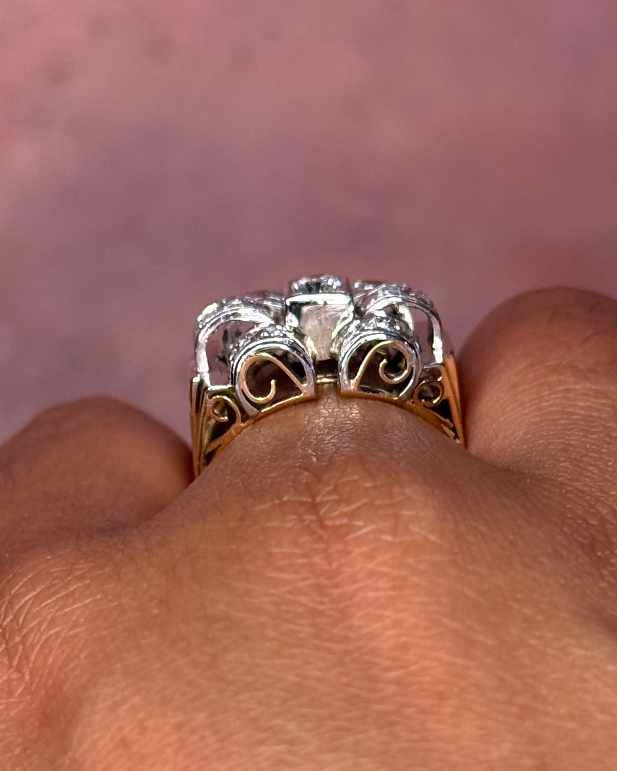 Bague Tank Diamants 0.32 carat &amp; Or 6.7g "Inaya"
