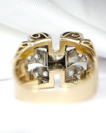 Bague Tank Diamants 0.32 carat &amp; Or 6.7g "Inaya"