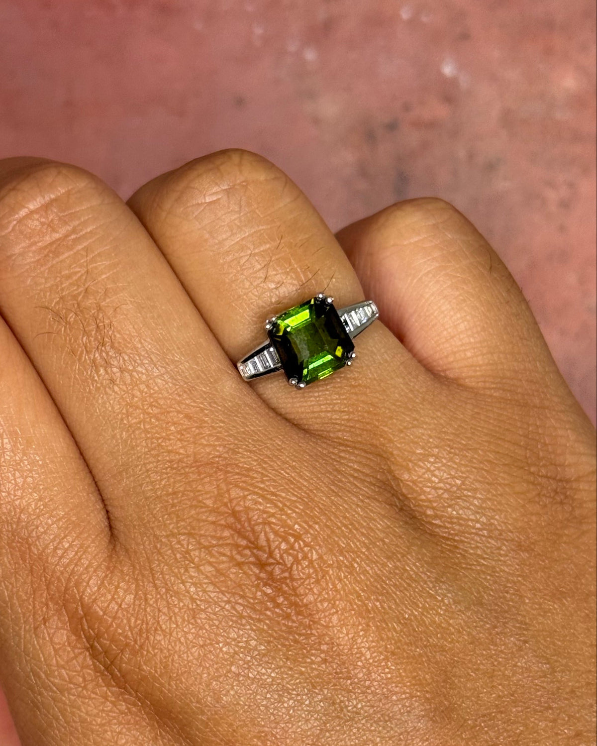 2.54-carat Tourmaline Trilogy Ring &amp; Diamonds "Véridise"