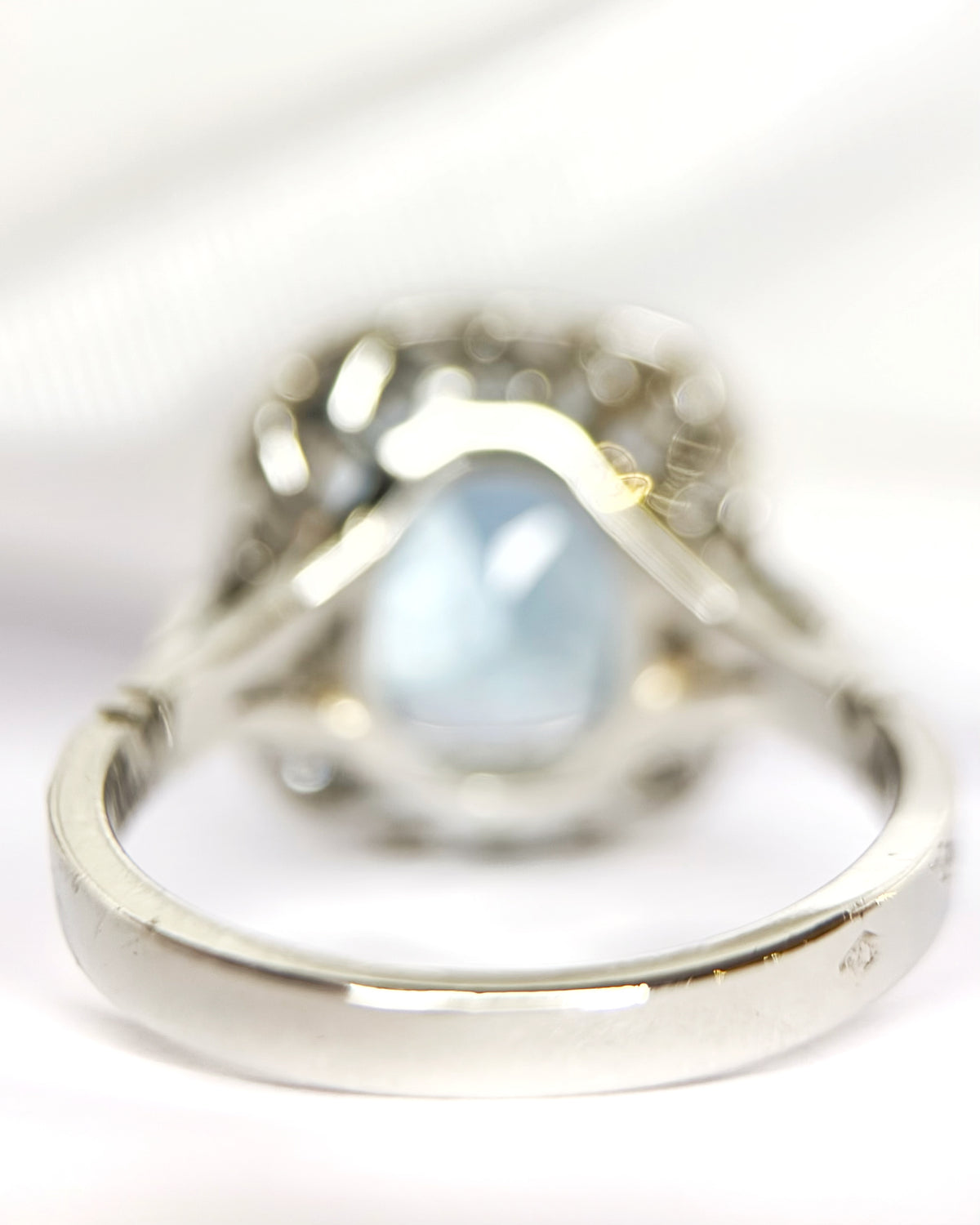 Anillo estilo art déco con aguamarina de 3.40 carats y diamantes de 0.36 carat, 5.38g «Pamela»