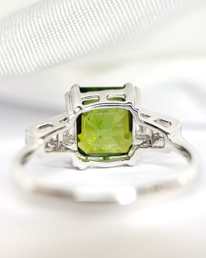 2.54-carat Tourmaline Trilogy Ring &amp; Diamonds "Véridise"