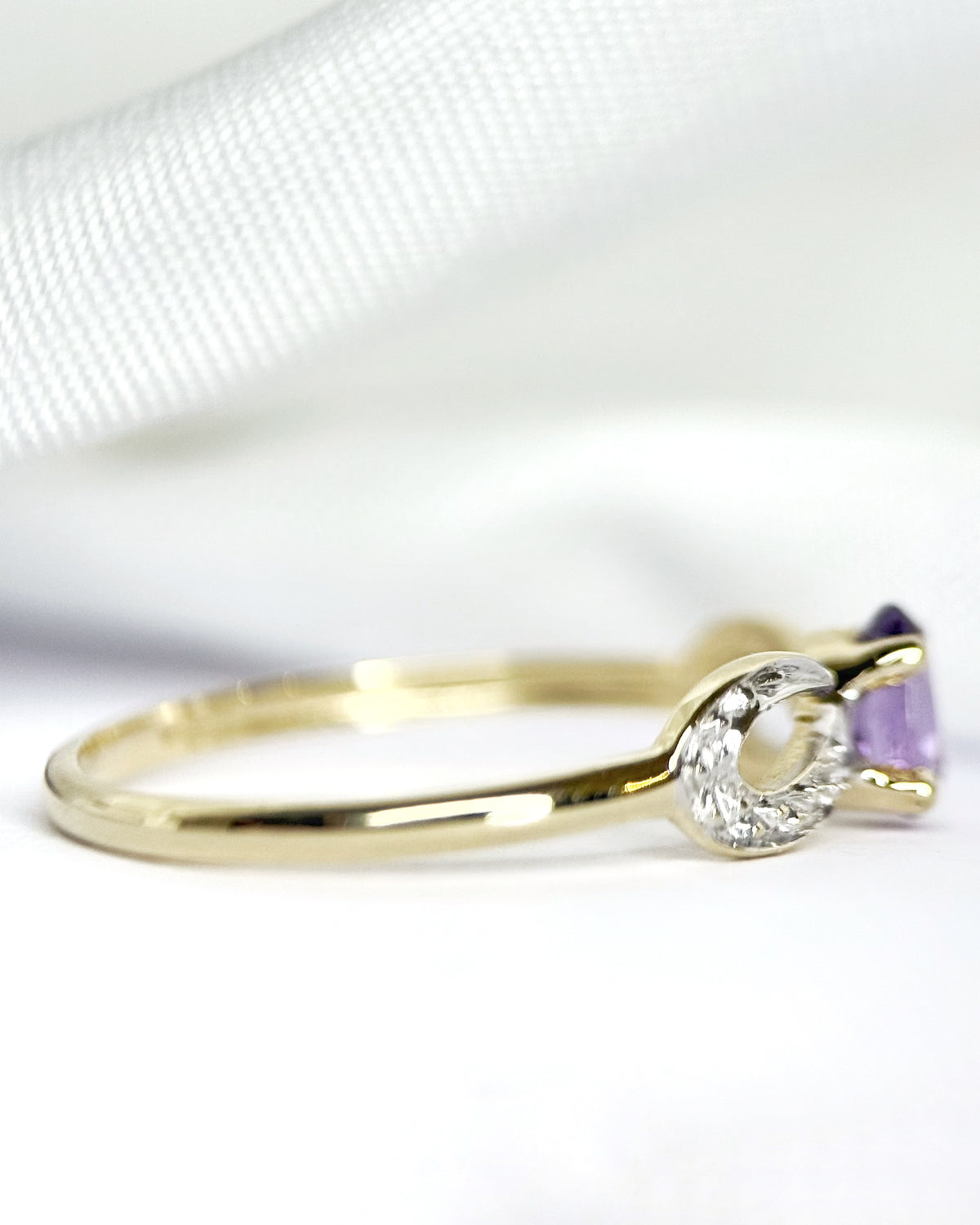 “Sabrina” Amethyst Solitaire Ring