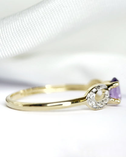 “Sabrina” Amethyst Solitaire Ring