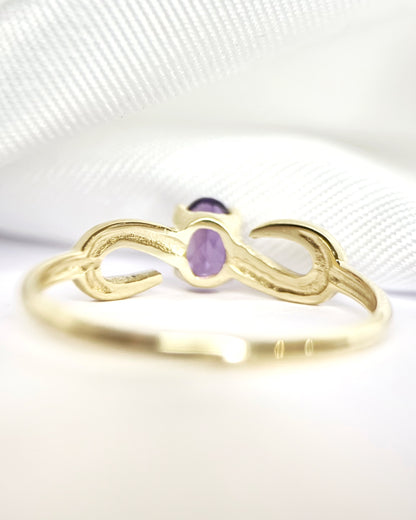 “Sabrina” Amethyst Solitaire Ring