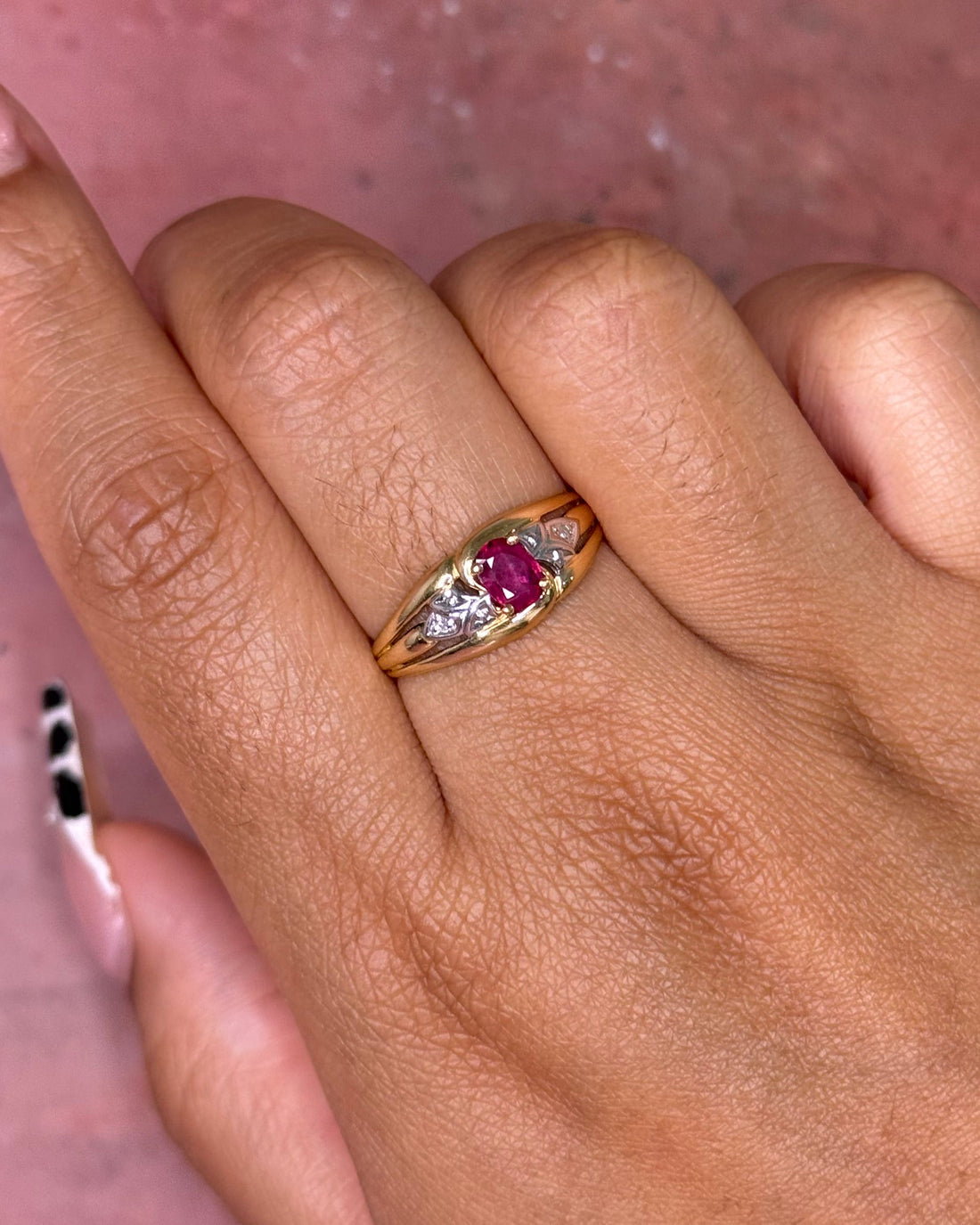 Bague Jonc Rubis &amp; Diamants "Adelaïde"