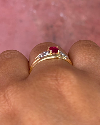 Bague Jonc Rubis &amp; Diamants "Adelaïde"